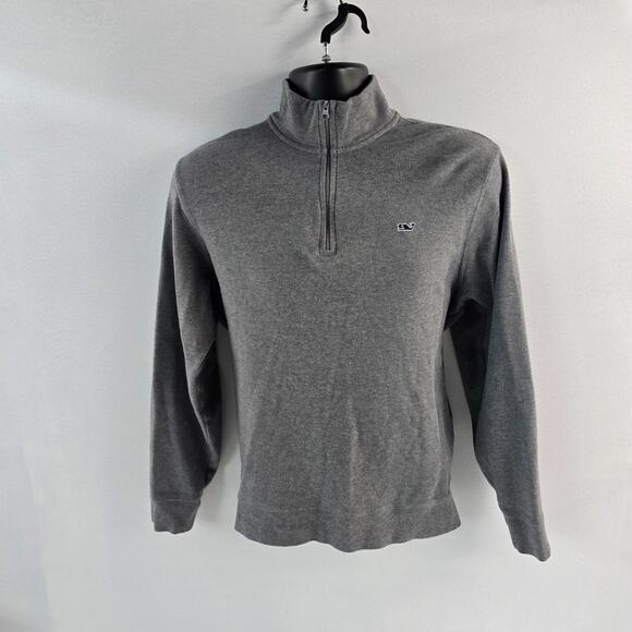 Vineyard Vines Men’s Small Gray Quarter Zip Pullover Sweatshirt Pima Cotton 6363 - Picture 1 of 9